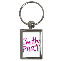 I Am The Party Typographic Design Quote Key Chain (rectangle) by dflcprints