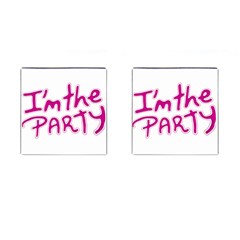 I Am The Party Typographic Design Quote Cufflinks (square) by dflcprints