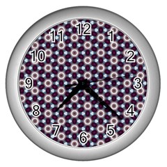 Cute Pretty Elegant Pattern Wall Clock (silver) by GardenOfOphir