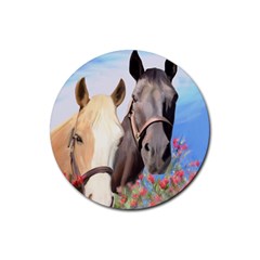 Miwok Horses Drink Coaster (round) by JulianneOsoske