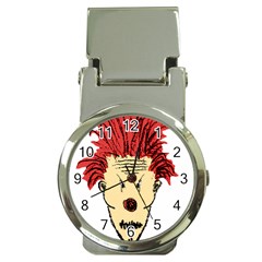 Evil Clown Hand Draw Illustration Money Clip With Watch by dflcprints