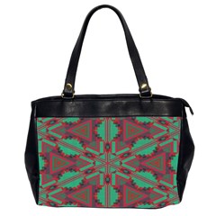 Green Tribal Star Oversize Office Handbag (two Sides) by LalyLauraFLM