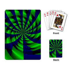 Green Blue Spiral Playing Cards Single Design by LalyLauraFLM