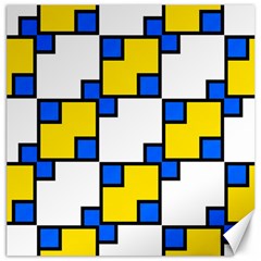 Yellow And Blue Squares Pattern Canvas 12  X 12  by LalyLauraFLM