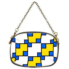 Yellow And Blue Squares Pattern Chain Purse (two Sides) by LalyLauraFLM