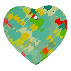 Smudged Shapes Heart Ornament (two Sides) by LalyLauraFLM