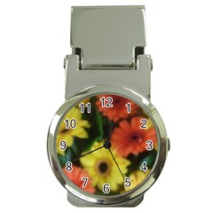 Orange Yellow Daisy Flowers Gerbera Money Clip With Watch by yoursparklingshop