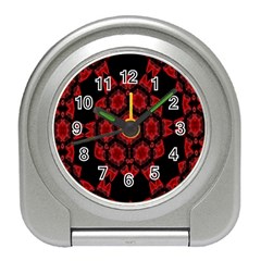 Red Alaun Crystal Mandala Desk Alarm Clock by lucia