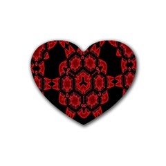 Red Alaun Crystal Mandala Drink Coasters (heart) by lucia