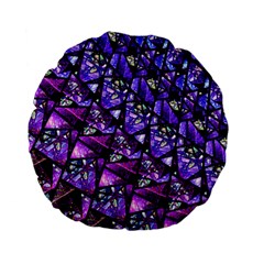  Blue Purple Glass Standard 15  Premium Flano Round Cushion 