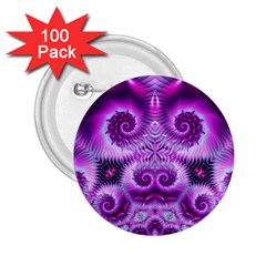 Purple Ecstasy Fractal 2 25  Button (100 Pack) by KirstenStar