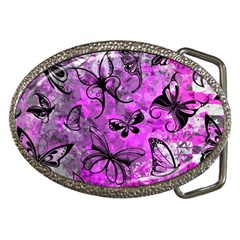 Butterfly Graffiti Belt Buckle (oval) by ArtistRoseanneJones