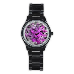 Butterfly Graffiti Sport Metal Watch (black) by ArtistRoseanneJones