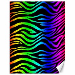 Rainbow Zebra Canvas 18  X 24  (unframed) by ArtistRoseanneJones
