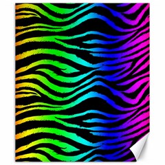 Rainbow Zebra Canvas 20  X 24  (unframed) by ArtistRoseanneJones