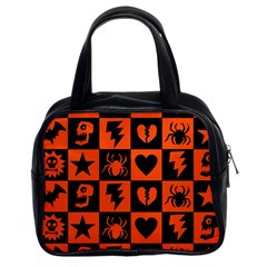 Goth Punk Checkers Classic Handbag (two Sides) by ArtistRoseanneJones