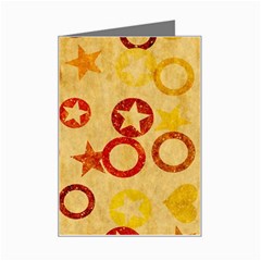 Shapes On Vintage Paper Mini Greeting Card by LalyLauraFLM