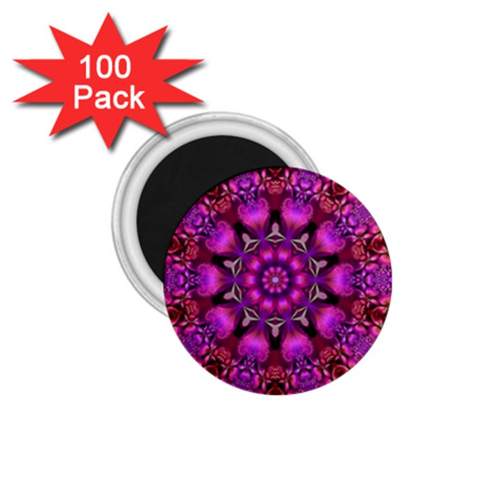 Pink Fractal Kaleidoscope  1.75  Button Magnet (100 pack)