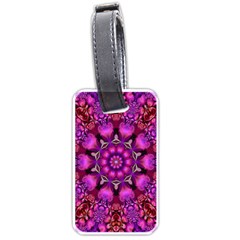 Pink Fractal Kaleidoscope  Luggage Tag (one Side) by KirstenStar