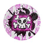 Cartoon Skull  Round Ornament (Two Sides) Front