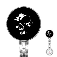 Gothic Skull Stainless Steel Nurses Watch by ArtistRoseanneJones