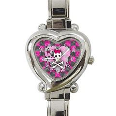 Princess Skull Heart Heart Italian Charm Watch 