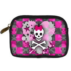 Princess Skull Heart Digital Camera Leather Case by ArtistRoseanneJones