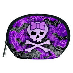 Purple Girly Skull Accessory Pouch (medium) by ArtistRoseanneJones