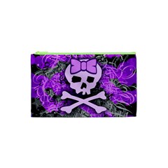 Purple Girly Skull Cosmetic Bag (xs) by ArtistRoseanneJones