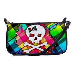 Rainbow Plaid Skull Evening Bag by ArtistRoseanneJones