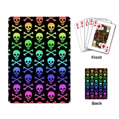Rainbow Skull And Crossbones Pattern Playing Cards Single Design