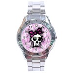 Sketched Skull Princess Stainless Steel Watch Front