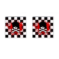 Emo Skull Cufflinks (square) by ArtistRoseanneJones