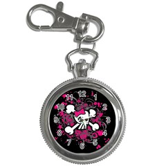 Girly Skull And Crossbones Key Chain Watch by ArtistRoseanneJones