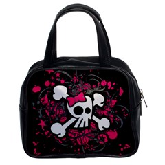 Girly Skull And Crossbones Classic Handbag (two Sides) by ArtistRoseanneJones