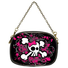 Girly Skull And Crossbones Chain Purse (one Side) by ArtistRoseanneJones