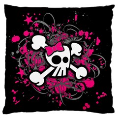 Girly Skull And Crossbones Standard Flano Cushion Case (two Sides)