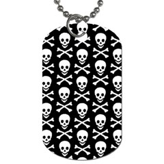 Skull And Crossbones Pattern Dog Tag (two-sided)  by ArtistRoseanneJones