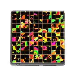 Pieces In Squares Memory Card Reader (square) by LalyLauraFLM