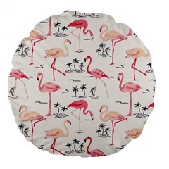 Flamingo Pattern Large 18  Premium Round Cushions