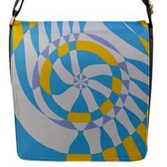 Abstract Flower In Concentric Circles Flap Closure Messenger Bag (s) by LalyLauraFLM