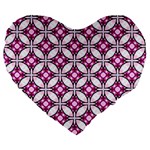 Cute Pretty Elegant Pattern Large 19  Premium Flano Heart Shape Cushions