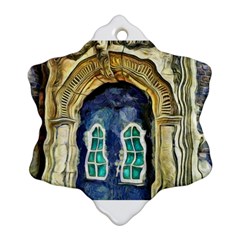 Luebeck Germany Arched Church Doorway Snowflake Ornament (2-side)