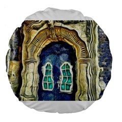 Luebeck Germany Arched Church Doorway Large 18  Premium Flano Round Cushions by karynpetersart