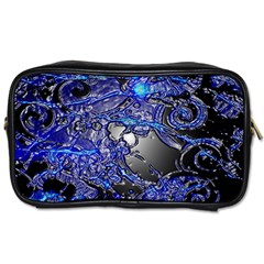 Blue Silver Swirls Toiletries Bags 2-side by LokisStuffnMore