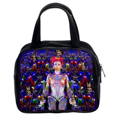 Robot Butterfly Classic Handbags (2 Sides) by icarusismartdesigns