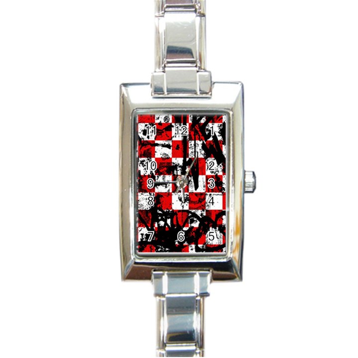 Emo Checker Graffiti Rectangle Italian Charm Watches