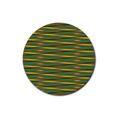 Diagonal Stripes Pattern Rubber Round Coaster (4 Pack) by LalyLauraFLM