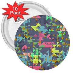 Pastel Scattered Pieces 3  Button (10 Pack) by LalyLauraFLM