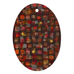 Floating Squares Oval Ornament (two Sides) by LalyLauraFLM